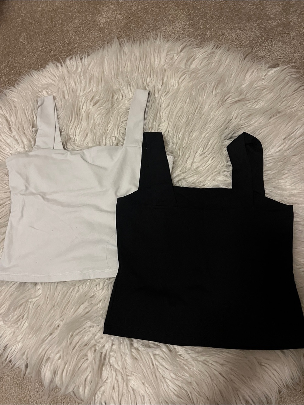 Abercrombie & Fitch Classic Square Neck Tank Top - Black & White